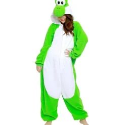 SAZAC Fleece Kostume Super Mario Yoshi Kigurumi Cosplay Julegaver ^-XA M