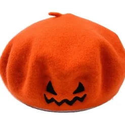 SBSGV Halloween Græskar Beret Vintage Kunstner Hat Kawaii Sød Damehue Varm Filt Maler Efterår Vinter Hat