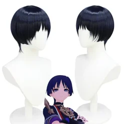 Scaramouche Cosplay Genshin Impact Kostume Paryk Hat Fuld Sæt Anime Halloween Genshin Cosplay Wanderer Kostume Uniform til mænd 1pcs wigs XL