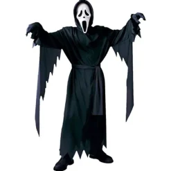 Scream Kostume Voksen, Scream Halloween Spøgelseskostume med Scream Maske Cosplay Festtøj S
