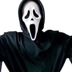 Scream Kostume Voksen, Scream Halloween Spøgelseskostume med Scream Maske Cosplay Festtøj S