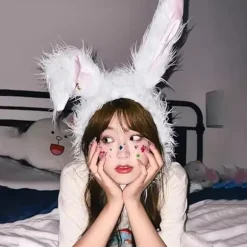 Sød Kaninhat Øre Hårbånd Kasket Kanin Cosplay Foto Props Sjove Props Blød Nyhed Klæd Dig Ud Party Events Kostume