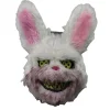 Sød Kaninmaske i Plys og Plastik - Cosplay Kaninhovedkostume til Halloween Karneval Pink og Hvid (FMY)