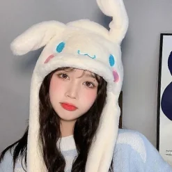 Sød Sanrio Hat Tilbehør Kawaii Hold Varmen Tyk Hue Ører Bevæger Sig Anime Blødt Legetøj Til Piger Gave
