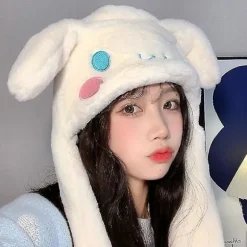 Sød Sanrio Hue Cinnamoroll Tilbehør Kawaii Hold Varmen Fortykket Plys Ørehue Ører Bevæger Anime Blødt Legetøj Til Piger Gave 1