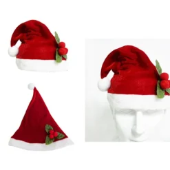 Sød Santa Hat i Fløjlsplys til Voksne