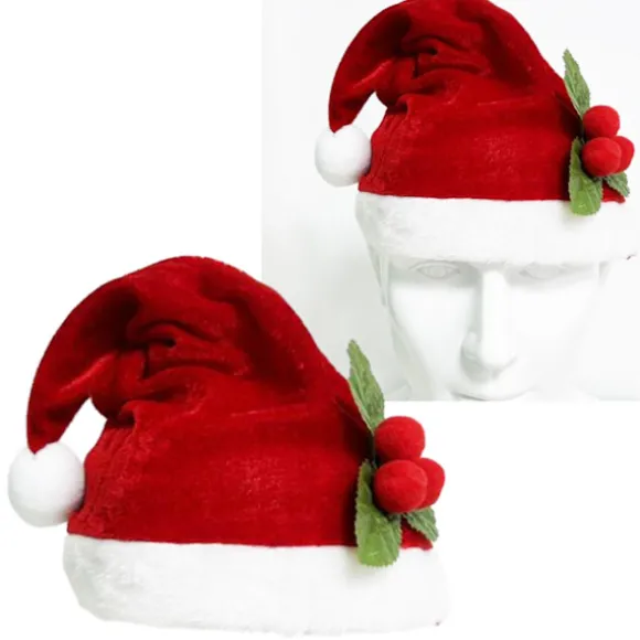 Sød Santa Hat i Fløjlsplys til Voksne