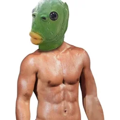 Sød sjov grøn fisk maske voksen latex dyr fuld hoved maske Halloween kostume cosplay fest rekvisitter