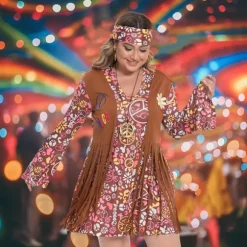 SødDIY Plus Size Hippie Kostume Kvinde Tøj xxl