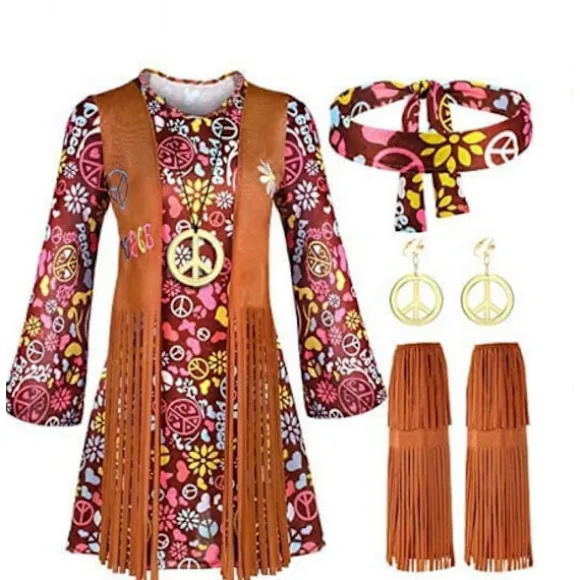 SødDIY Plus Size Hippie Kostume Kvinde Tøj xxl