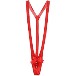 Seksuel Mænds Julemand Snemand Rensdyr Mankini Thong Brief Gag & Pranks Fancy Cosplay Underbukser Red