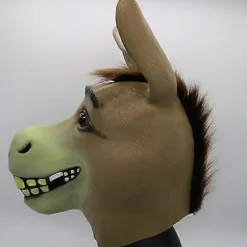 Æsel Maske, Halloween Shrek Æsel Hoved Maske, Nyhed Deluxe Kostume Fest Cosplay Latex Dyr Hoved Maske til Voksen