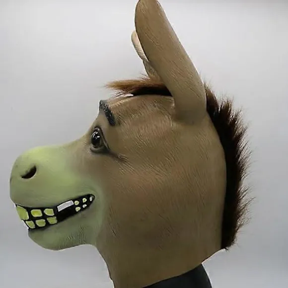 Æsel Maske, Halloween Shrek Æsel Hoved Maske, Nyhed Deluxe Kostume Fest Cosplay Latex Dyr Hoved Maske til Voksen
