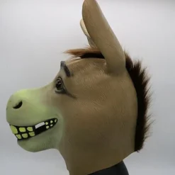 Æsel Maske, Halloween Shrek Æsel Hoved Maske, Nyhed Deluxe Kostume Fest Cosplay Latex Dyrehoved Maske til Voksen