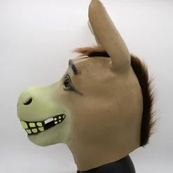 Æsel Maske, Halloween Shrek Æsel Hoved Maske, Nyhed Deluxe Kostume Fest Cosplay Latex Dyrehoved Maske til Voksen