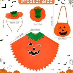 Selvlysende Halloween Poncho med Slikpose & Hårbøjle til Voksne [JSR]