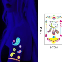 Selvlysende UV-midlertidige tatoveringer, 20 ark