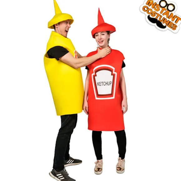 Sennep Ketchup Flaske Kostume Til Voksne Sjov Mad Tunika Til Par Maskotter Outfit Fancy-Dress Kostume Dd402
