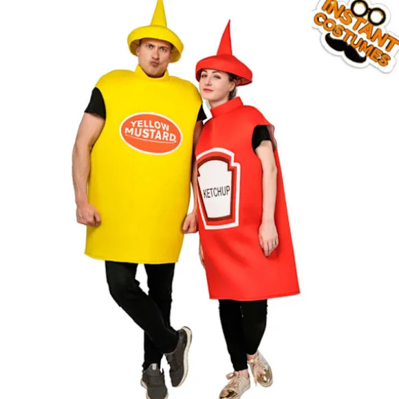 Sennep Ketchup Flaske Kostume Til Voksne Sjov Mad Tunika Til Par Maskotter Outfit Fancy-Dress Kostume Dd402