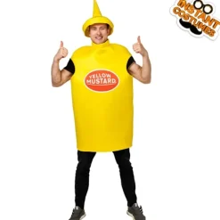 Sennep Ketchup Flaske Kostume Til Voksne Sjov Mad Tunika Til Par Maskotter Outfit Fancy-Dress Kostume Dd402