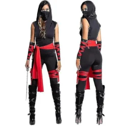 Sexede Ninja-kostumer Japan Samurai Cosplay Anime Halloween-kostumer til kvinder Voksen Warrior Jumpsuits i et stykke Karnevalskjole M XL
