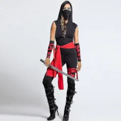 Sexede Ninja-kostumer Japan Samurai Cosplay Anime Halloween-kostumer til kvinder Voksen Warrior Jumpsuits i et stykke Karnevalskjole M XL