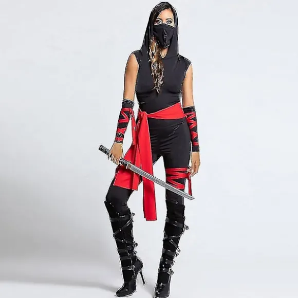 Sexede Ninja-kostumer Japan Samurai Cosplay Anime Halloween-kostumer til kvinder Voksen Warrior Jumpsuits i et stykke Karnevalskjole M XL
