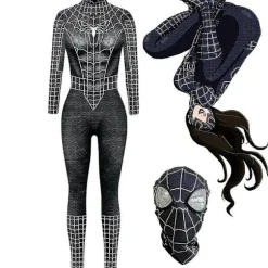 Sexet bodysuit Black Spider Woman Spandex Halloween Cosplay Kvinder Superhelte Kostume Y Jumpsuit M