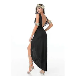 Sexet egyptisk Cleopatra Prinsesse Kostume Damer Romersk Toga Kjole Græsk Gudinde Middelalder Kjole Fancy Outfit Sort Stil 2 Black Style 2