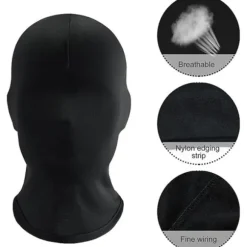 Sharharge 2 stk sort fuldmaske Halloween spandex hætte maske Hovedbeskyttelse Ansigtsløs maske til unisex cosplay kostume