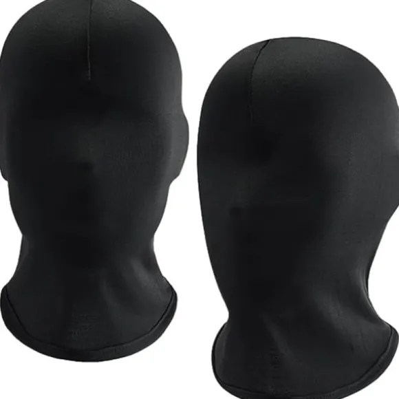 Sharharge 2 stk. sort helmaske Halloween spandex hættemaske Hovedbeklædning Ansigtsløs maske til unisex cosplay kostume
