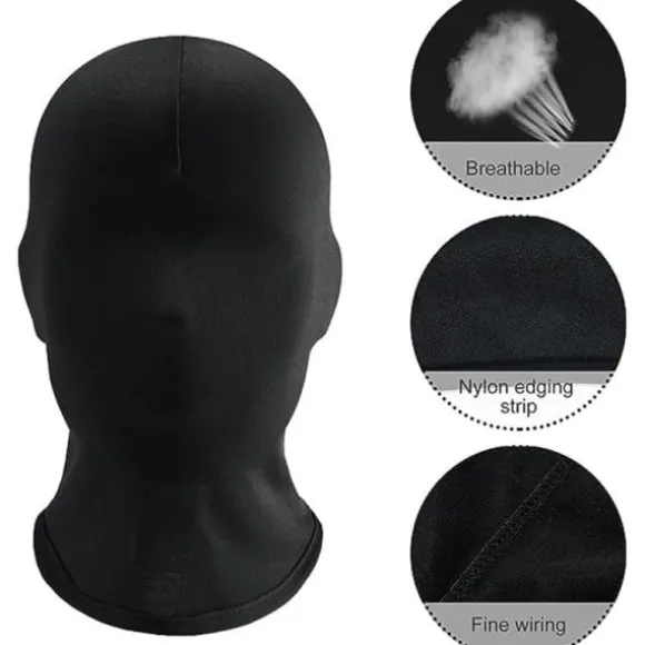 Sharharge 2 stk. sort helmaske Halloween spandex hættemaske Hovedbeklædning Ansigtsløs maske til unisex cosplay kostume