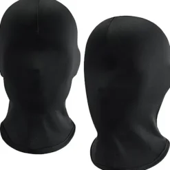 Sharharge 2 stk. sort helmaske Halloween spandex hætte maske Hovedbeskyttelse Ansigtsløs maske til unisex cosplay kostume