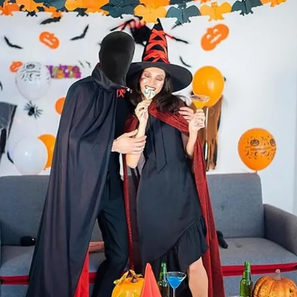 Sharharge 2 stk. sort helmaske Halloween spandex hætte maske Hovedbeskyttelse Ansigtsløs maske til unisex cosplay kostume
