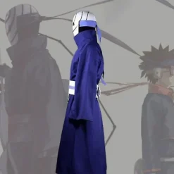 Shippuden Uchiha Obito/madara Cosplay Kostume Halloween Karneval Ninja Kampdragt Blå Kimono Ingen Maske Custom Made -a Male Xs Naruto