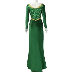 Shrek Cosplay-kostume Anime Prinsesse Grøn Kjole Fiona Kjole Shrek Cosplay-kostume Kvinder Sexet Fløjl Halloween Karneval Tøj M{FY} M wig