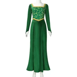 Shrek Cosplay-kostume Anime Prinsesse Grøn Kjole Fiona Kjole Shrek Cosplay-kostume Kvinder Sexet Fløjl Halloween Karneval Tøj M{FY} M wig