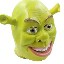 Shrek Kostume Halloween Cosplay Voksen Fuld Hoved Grøn Shrek Maske Latex Masker