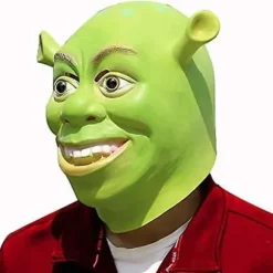 Shrek Kostume Halloween Cosplay Voksen Fuld Hoved Grøn Shrek Maske Latex Masker