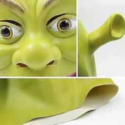 Shrek Maske Kostume Halloween Cosplay Voksen Hel Hoved Grøn Shrek Maske Latexmasker
