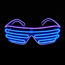 Shutter EL Wire Neon Rave Briller Blinkende LED Solbriller Lys U