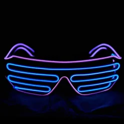 Shutter EL Wire Neon Rave Briller Blinkende LED Solbriller Lys U
