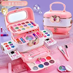 Sikkert børnekosmetiksæt Prinsesse Makeupsæt, Ikke-giftig Formel, Vaskbart, Pigetøj, Fødselsdagsgave, Rolleleg, Festaktivitet Hjem Soveværelse Sweetheart Cake 2-Tier 853 | Fyndiq