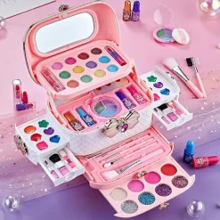 Sikkert børnekosmetiksæt Prinsesse Makeupsæt, Ikke-giftig Formel, Vaskbart, Pigetøj, Fødselsdagsgave, Rolleleg, Festaktivitet Hjem Soveværelse Sweetheart Cake 2-Tier 853 | Fyndiq
