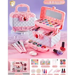 Sikkert børnekosmetiksæt Prinsesse Makeupsæt, Ikke-giftig Formel, Vaskbart, Pigetøj, Fødselsdagsgave, Rolleleg, Festaktivitet Hjem Soveværelse Sweetheart Cake 2-Tier 853 | Fyndiq