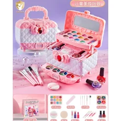 Sikkert børnekosmetiksæt Prinsesse Makeupsæt, Ikke-giftig Formel, Vaskbart, Pigetøj, Fødselsdagsgave, Rolleleg, Festaktivitet Hjem Soveværelse Sweetheart Cake 2-Tier 853 | Fyndiq