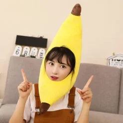 Sjov Banan Maske Hovedbeklædning Anti-rynke Plys Materiale Velegnet Til Cosplay Kostume Ornament