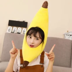 Sjov Banan Maske Hovedbeklædning Anti-rynke Plys Materiale Velegnet Til Cosplay Kostume Ornament