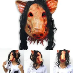Sjov dyremask med hår Halloween Cosplay Scary Latex Mask Kostumefest none