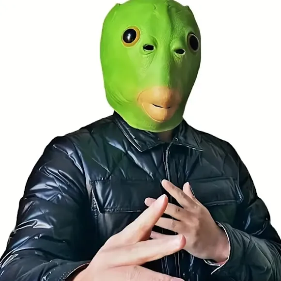 Sjov Grøn Fisk Latex Maske - Unisex Cosplay Hovedbeklædning til Fester & Events, Ingen Batterier Kræves, Alder 14+